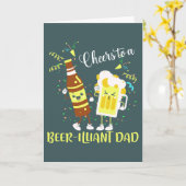 Vaderdag papa grap grap grap bier-illante papa kaart (Gele Bloem)