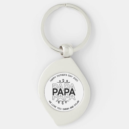 Vaderdag Papa Kleur Sleutelhanger (Voorkant)