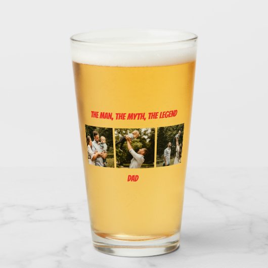 Vaderdag papa legende foto drinkglas glas (Voorkant gevuld)