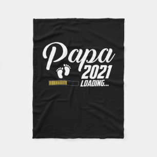 Vaderdag Papa Loading 2021 First Time Father Fleece Deken