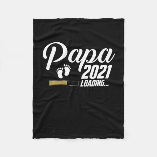 Vaderdag | Papa Loading 2021 First Time Father Fleece Deken (Voorkant)