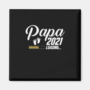 Vaderdag Papa Loading 2021 First Time Father Magneet