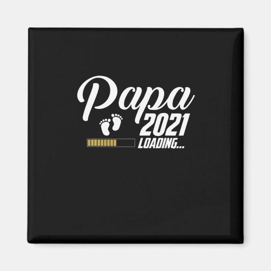 Vaderdag | Papa Loading 2021 First Time Father Magneet (Voorkant)
