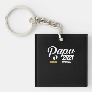 Vaderdag Papa Loading 2021 First Time Father Sleutelhanger