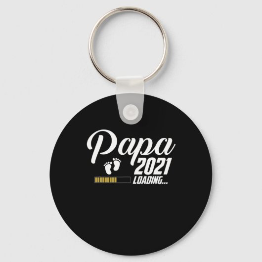 Vaderdag | Papa Loading 2021 First Time Father Sleutelhanger (Voorkant)