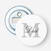 Vaderdag Papa Monogram Initialen Aangepaste cadeau Button Flesopener (Voorkant)