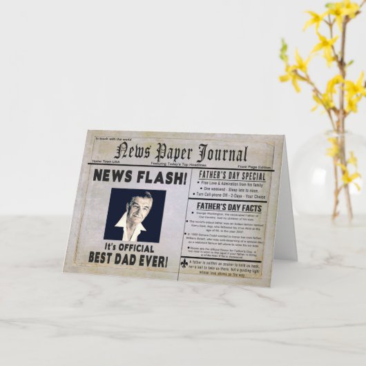 Vaderdag - Papa - Nieuwsblad - Foto invoegen Kaart (Gele Bloem)
