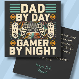 Vaderdag Papa overdag Gamer per nachtkaart