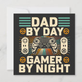 Vaderdag Papa overdag Gamer per nachtkaart (Voorkant)