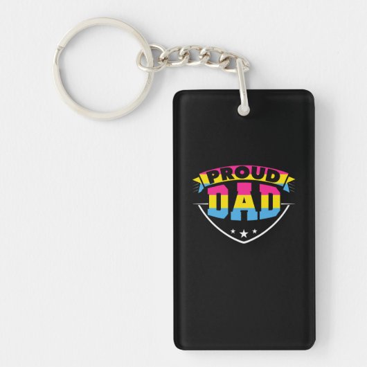 Vaderdag | Papa Pansexual Daughter Sleutelhanger (Voorkant)