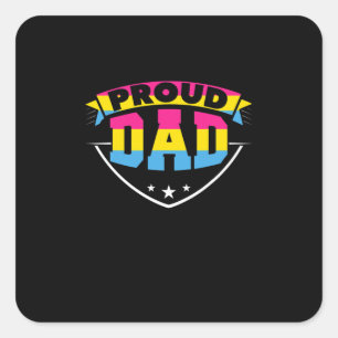 Vaderdag Papa Pansexual Daughter Vierkante Sticker
