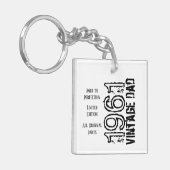 Vaderdag  Papa Retro Zwart Wit Foto Sleutelhanger (Voorkant Links)