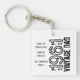 Vaderdag  Papa Retro Zwart Wit Foto Sleutelhanger