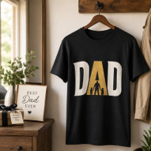 Vaderdag Papa Silhouet Met Kinderen Zwart Goud