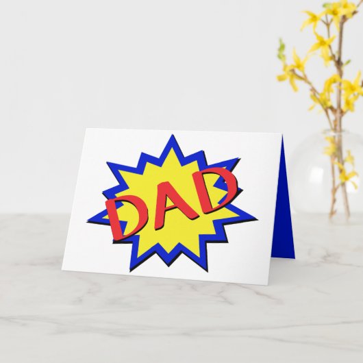 Vaderdag Papa Superheld Kaart (Gele Bloem)