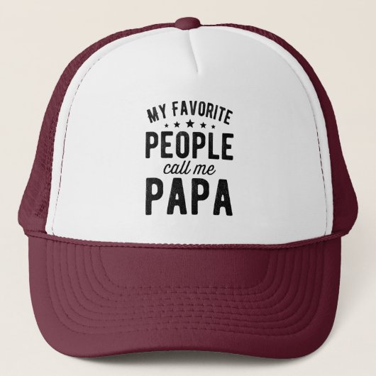 vaderdag, papa, vader, mijn favoriete mensen trucker pet (Voorkant)