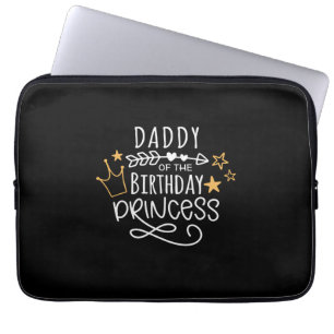 Vaderdag papa van de Birthday Princess Laptop Sleeve