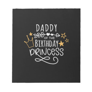 Vaderdag papa van de Birthday Princess Notitieblok