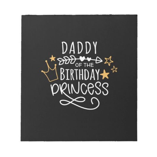 Vaderdag papa van de Birthday Princess Notitieblok (Voorkant)