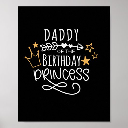 Vaderdag papa van de Birthday Princess Poster (Voorkant)