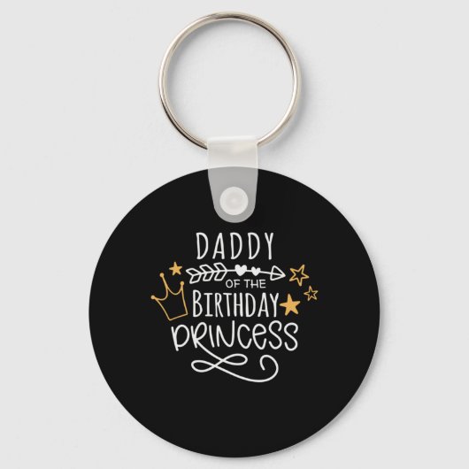 Vaderdag papa van de Birthday Princess Sleutelhanger (Voorkant)