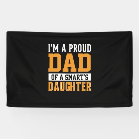 Vaderdag papa van een slimme dochter spandoek (Horizontaal)
