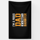 Vaderdag papa van een slimme dochter spandoek (Verticaal)