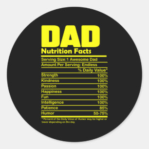 Vaderdag Papa Voeding Feiten Ronde Sticker