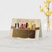 Vaderdag, papa, werkband en gereedschap kaart (Gele Bloem)