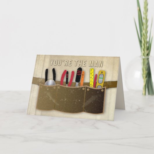 Vaderdag, papa, werkband en gereedschap kaart (Voorkant)