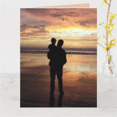 VADERDAG PAPA & ZOON ZONSONDERGANG STRAND KAART (Gele Bloem)