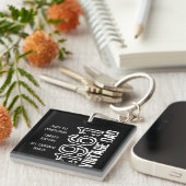 Vaderdag  Papa Zwart Retro Typografie Sleutelhanger (Voorkant Rechts)