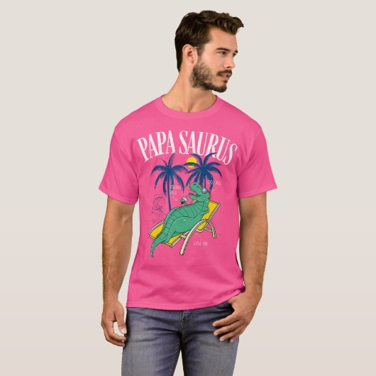 Vaderdag Papasaurus T-Rex Dinosaur Funny Papas T-shirt (Voorkant volledig)
