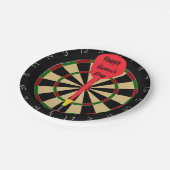 Vaderdag papieren Borden met Dartboard & Dart Bordje (Gekanteld)