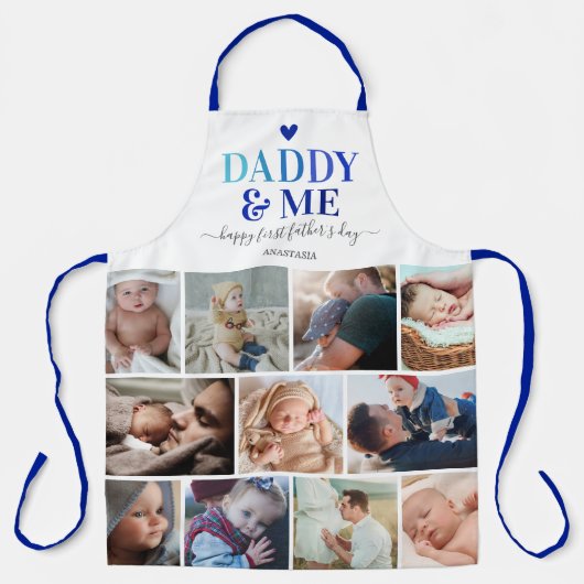 Vaderdag pappa en ik fotocollage schort (Voorkant)