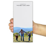 Vaderdag Persoonlijke foto Magnetisch Notitieblok<br><div class="desc">Op zoek naar een uniek en persoonlijk cadeau voor je vader deze Vaderdag? Dit schattige fotonotitieblok is perfect voor het maken van notities, het maken van lijsten of het schrijven van herinneringen. Wat het echt bijzonder maakt, is de optie om het aan te passen met een foto en titel of...</div>