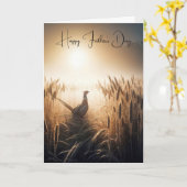 Vaderdag Pheasant in tarweveld Kaart (Gele Bloem)