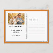 Vaderdag Photo Backyard Oranje BBQ Party Briefkaart (Achterkant)