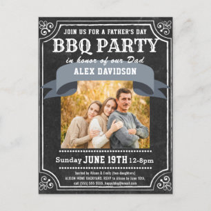 Vaderdag Photo Chalkboard BBQ Briefkaart