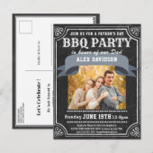 Vaderdag Photo Chalkboard BBQ Briefkaart (Voorkant / Achterkant)
