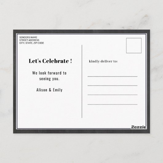 Vaderdag Photo Chalkboard BBQ Briefkaart (Achterkant)