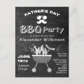 Vaderdag Photo Rustic Chalkboard BBQ Invite Briefkaart (Voorkant)