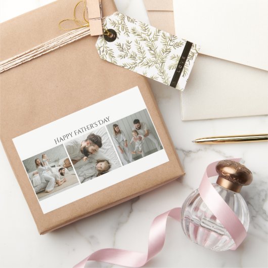 Vaderdag Photo Sticker – Custom 3 Photo & Text (Geschenken)