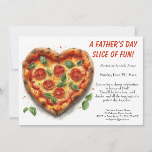 Vaderdag Pizza Party – Bewerkbaar Familiediner Kaart