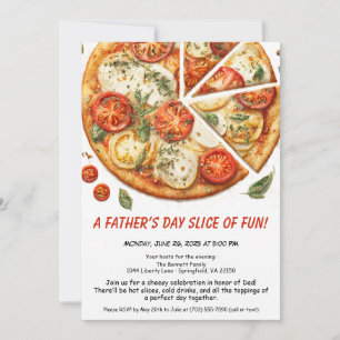 Vaderdag Pizza Party – Bewerkbaar Familiediner Kaart