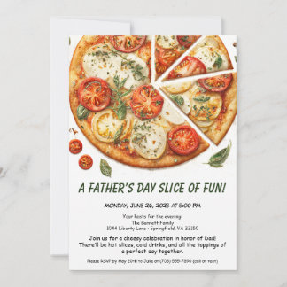 Vaderdag Pizza Party – Bewerkbaar Familiediner Kaart