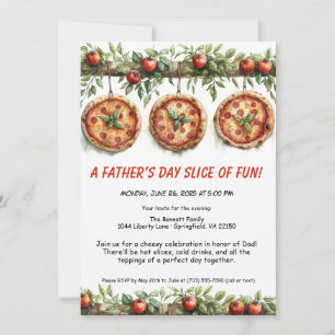 Vaderdag Pizza Party – Bewerkbaar Familiediner Kaart
