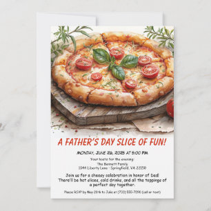 Vaderdag Pizza Party – Bewerkbaar Familiediner Kaart
