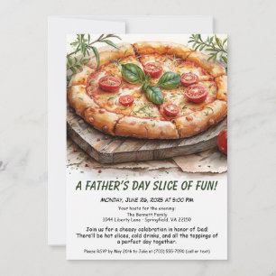 Vaderdag Pizza Party – Bewerkbaar Familiediner Kaart