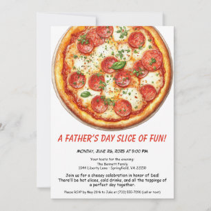 Vaderdag Pizza Party – Bewerkbaar Familiediner Kaart